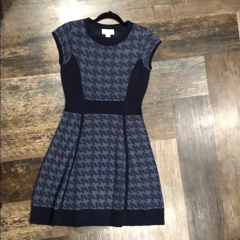 Blue Short Sleeve Sweater Dress